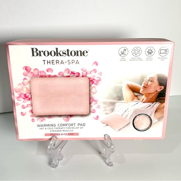 Brookstone Thera Spa Warming Comfort Pad Pink Hot Cold Therapy Rose Infused NEW - Picture 1 of 8